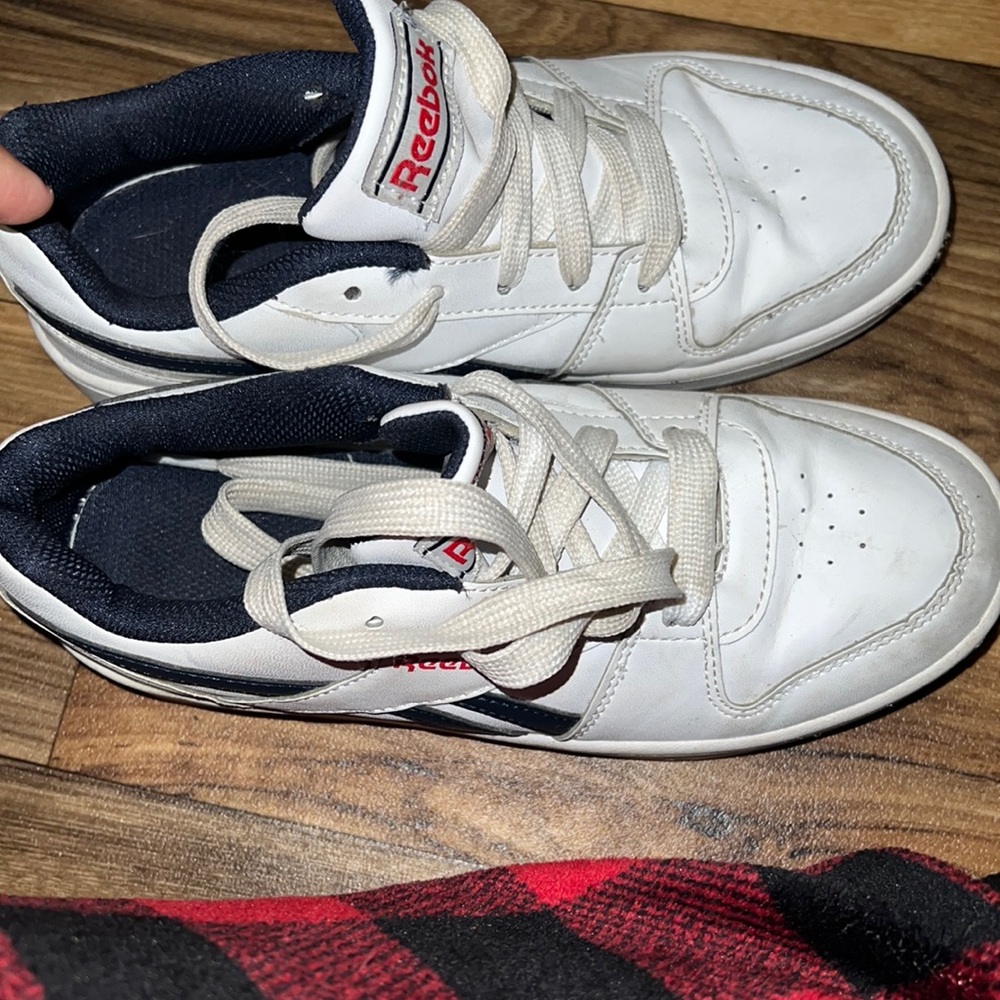 Reebok white and navy blue